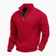 Men's quarter-zip sweatshirt with stand collar and long sleeves