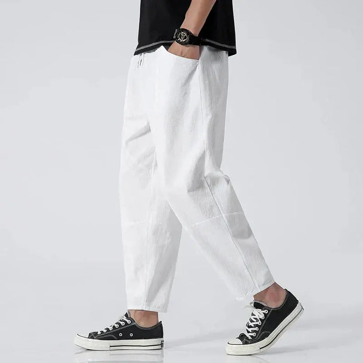 Men's Kyoto Cropped Tapered Pants – Casual Lightweight Trousers 4