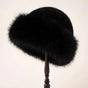 Women's winter hat with a rounded brim and fuzzy finish