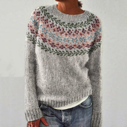 Women's Fair Isle jumper with crew neck and long sleeves