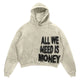 Cropped hooded graphic sweatshirt with long sleeves and front kangaroo pocket