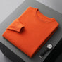Folded crew neck sweater with long sleeves and ribbed trims