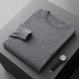 Folded crew neck sweater with long sleeves and ribbed trims