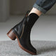 Women's ankle boots with side zipper and block heel