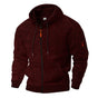 Men's textured hooded jacket with full zip front and long sleeves