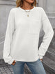 Women's textured crew neck sweatshirt with long sleeves