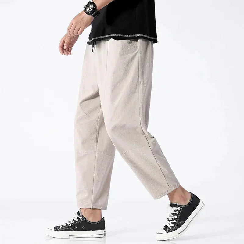 Men's Kyoto Cropped Tapered Pants – Casual Lightweight Trousers 3