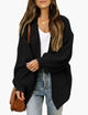 Women's oversized textured knit cardigan with long sleeves and open front