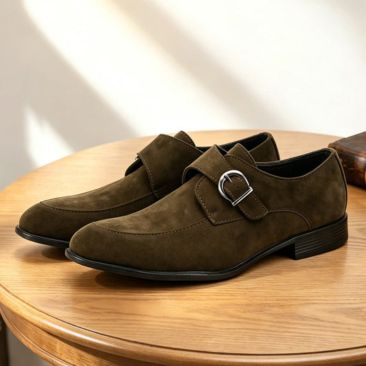 Mocassins à boucle homme, bout amande