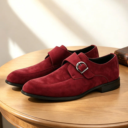 Men's monk strap loafers with buckle fastening and almond toes