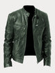 Men's stand collar jacket with long sleeves, zip pockets and front zip fastening