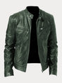 Men's stand collar jacket with long sleeves, zip pockets and front zip fastening