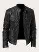 Men's stand collar jacket with long sleeves, zip pockets and front zip fastening