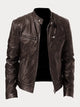 Men's stand collar jacket with long sleeves, zip pockets and front zip fastening