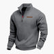 Men's quarter-zip sweatshirt with stand collar and long sleeves