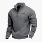 Men's quarter-zip sweatshirt with stand collar and long sleeves