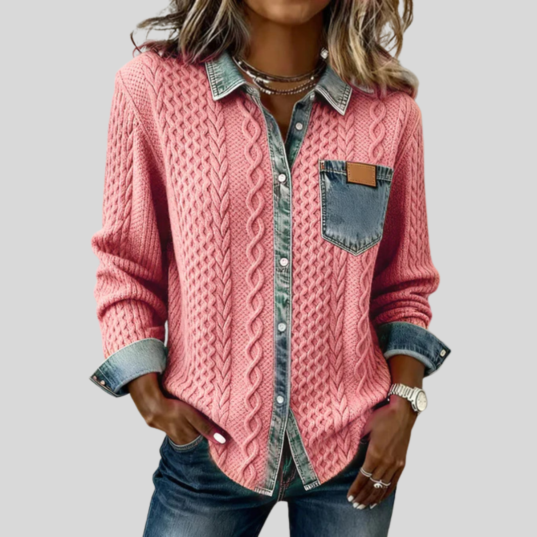 Sabrina Denim Patchwork Shirt 2