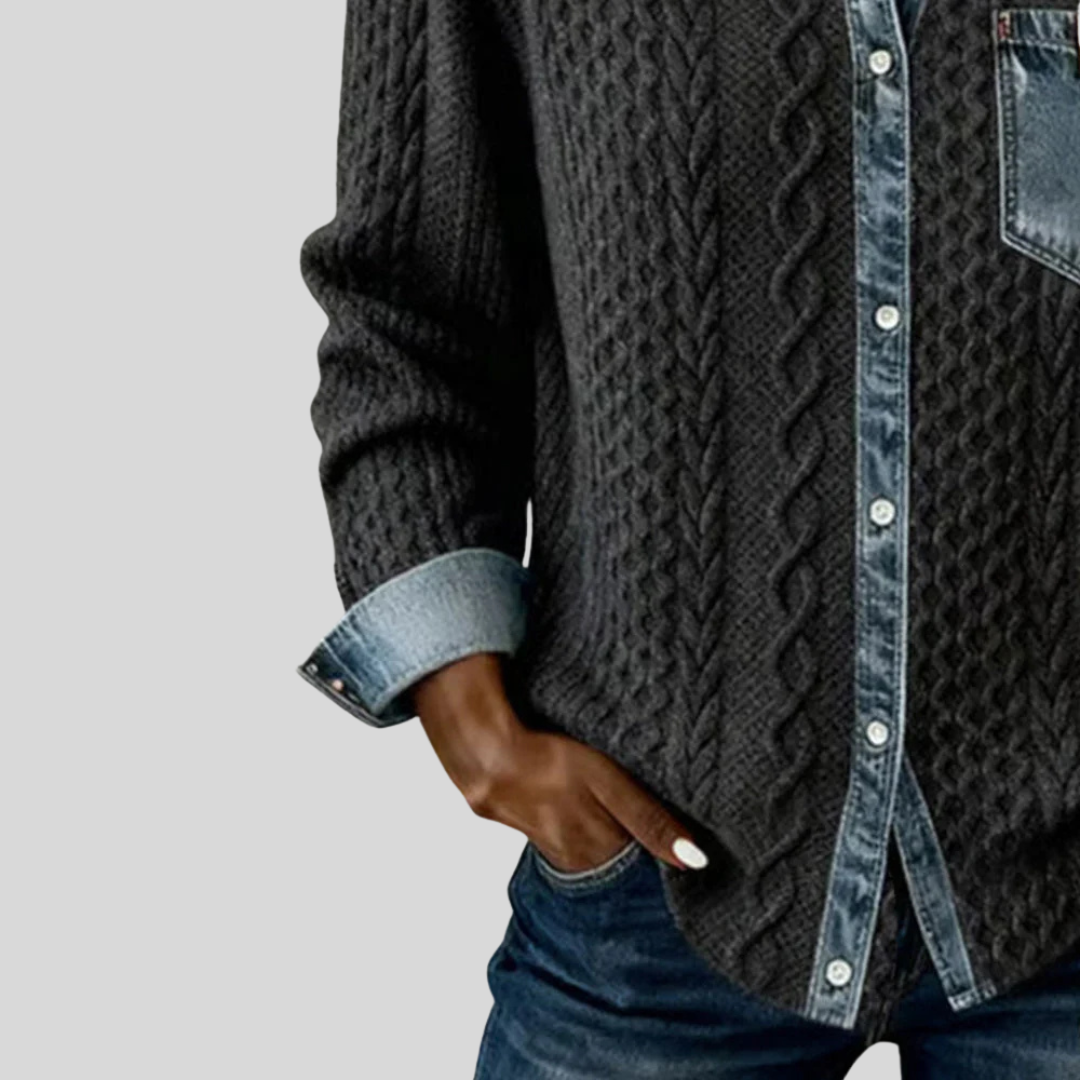 Sabrina Denim Patchwork Shirt 3