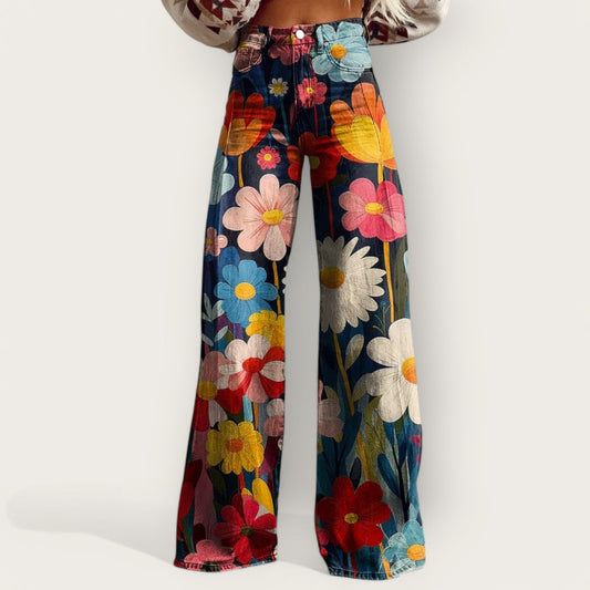 Sabrina Floral Wide Leg Pants 0