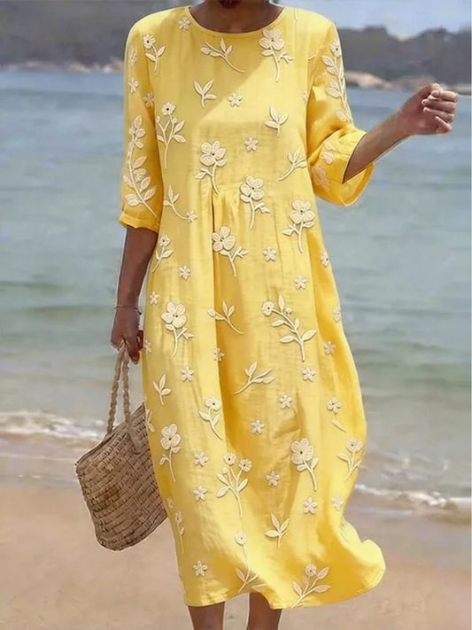 Sarina Embroidered Fit-and-Flare Dress 1