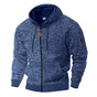 Men's textured hooded jacket with full zip front and long sleeves