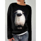 Women's Fair Isle jumper with crew neck and long sleeves