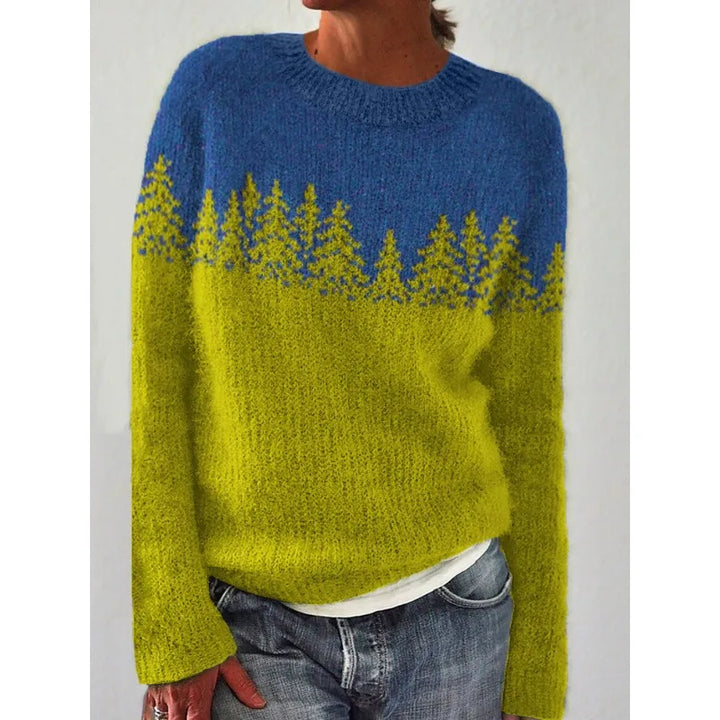 Women's Fair Isle jumper with crew neck and long sleeves