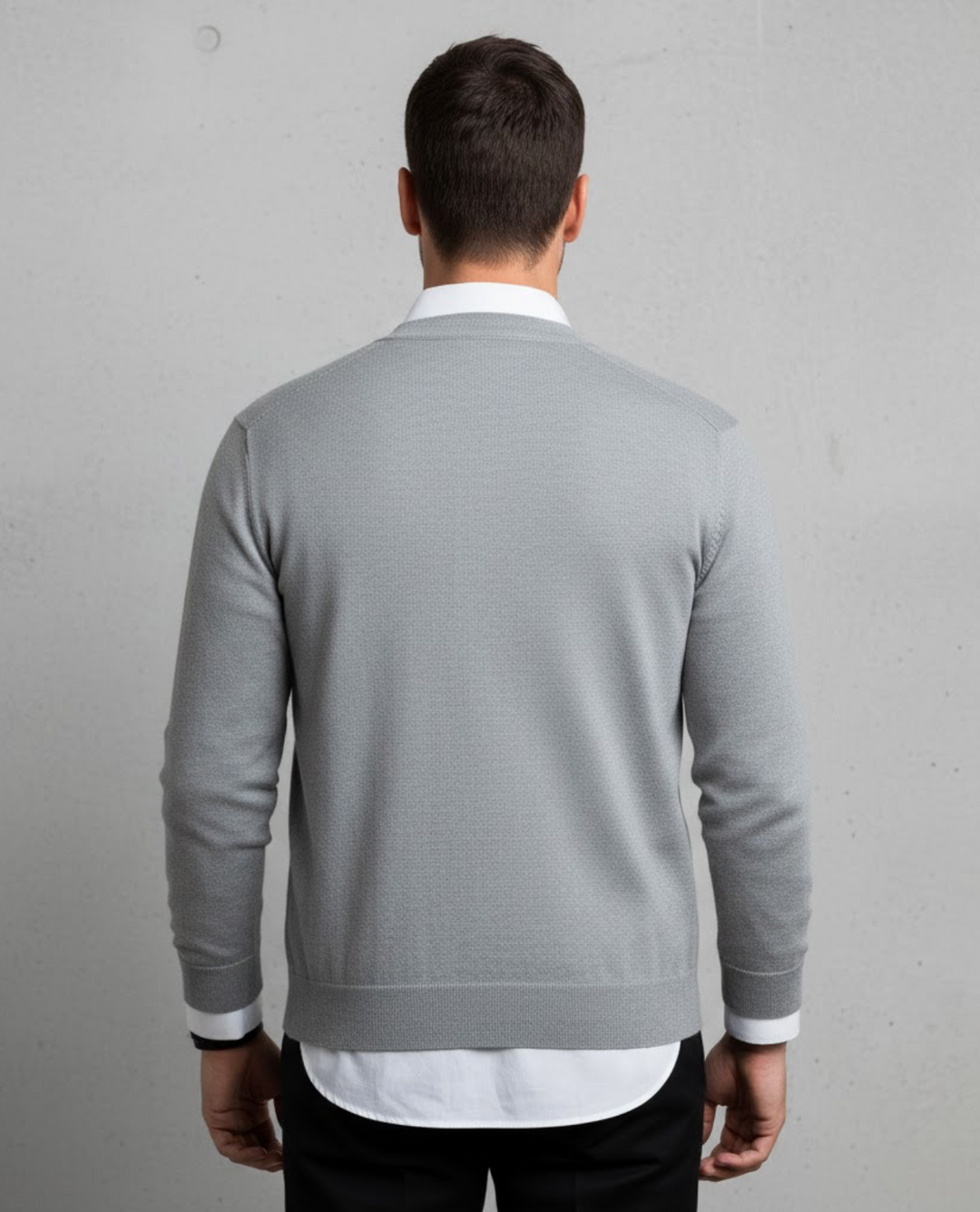 Men's long-sleeve V-neck button cardigan