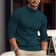 Men's slim fit turtleneck sweater with long sleeves and ribbed trims