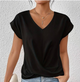 Women's V-Neck Shirt — Relaxed Tummy-Coverage Short-Sleeve Summer Top