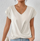 Women's V-Neck Shirt — Relaxed Tummy-Coverage Short-Sleeve Summer Top