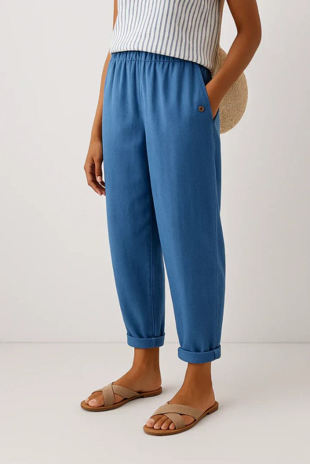 Harriet Linen Cotton Crop Trousers