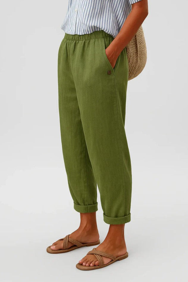 Harriet Linen Cotton Crop Trousers