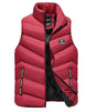 Men's sleeveless quilted puffer vest with stand collar and zipped pockets