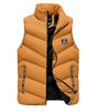 Men's sleeveless quilted puffer vest with stand collar and zipped pockets