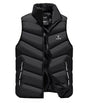 Men's sleeveless quilted puffer vest with stand collar and zipped pockets