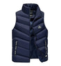 Men's sleeveless quilted puffer vest with stand collar and zipped pockets