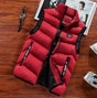 Men's sleeveless quilted puffer vest with stand collar and zipped pockets