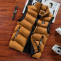 Men's sleeveless quilted puffer vest with stand collar and zipped pockets