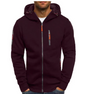 Men's hooded zip jacket with long sleeves and multiple zipped pockets