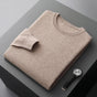 Folded crew neck sweater with long sleeves and ribbed trims