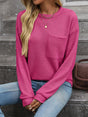 Women's textured crew neck sweatshirt with long sleeves