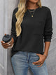 Women's textured crew neck sweatshirt with long sleeves