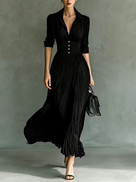 Selena Pleated Maxi Dress 0