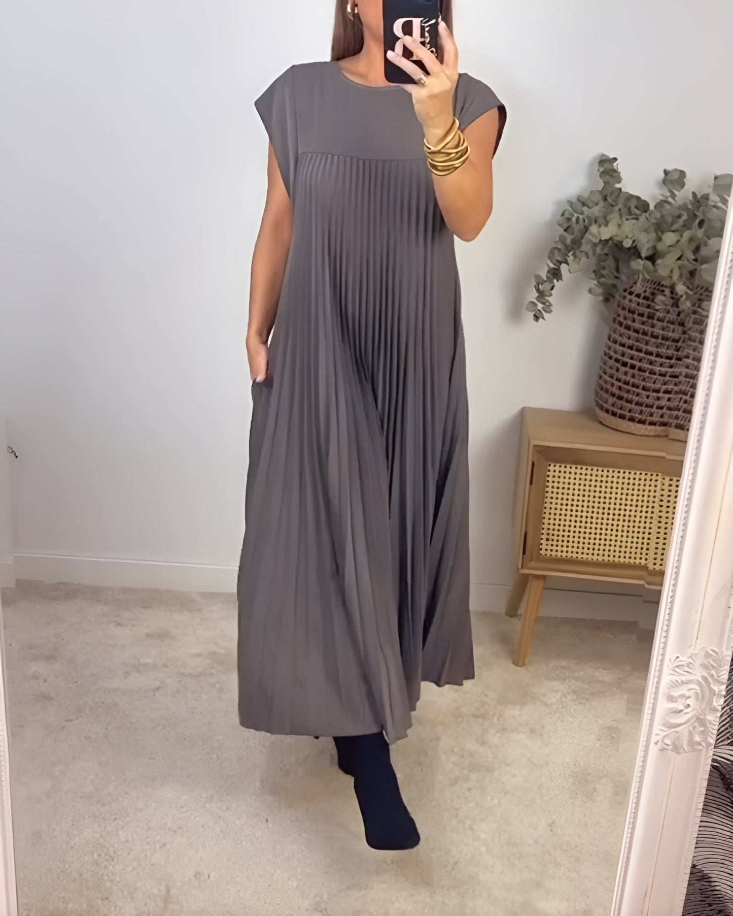 Selena Pleated Midi Dress 1