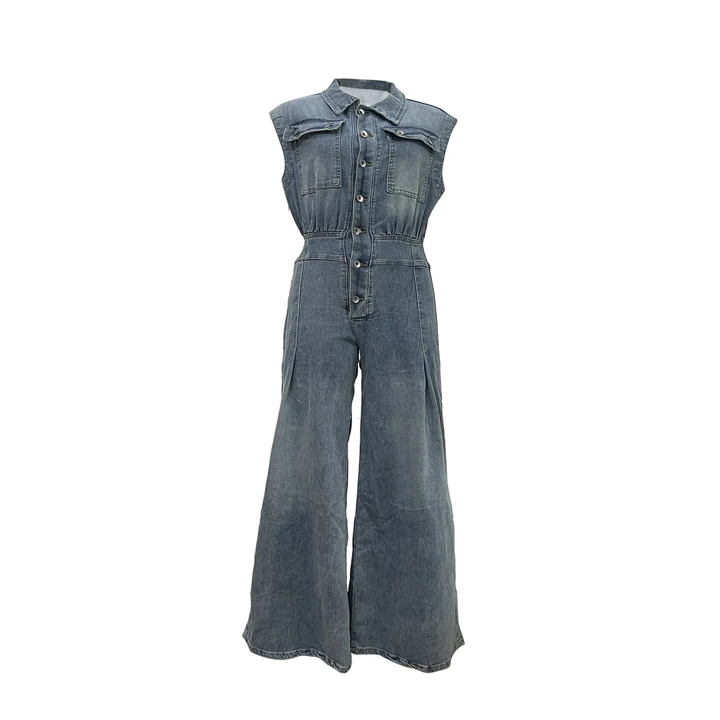 Selena Wide Leg Denim Jumpsuit 2