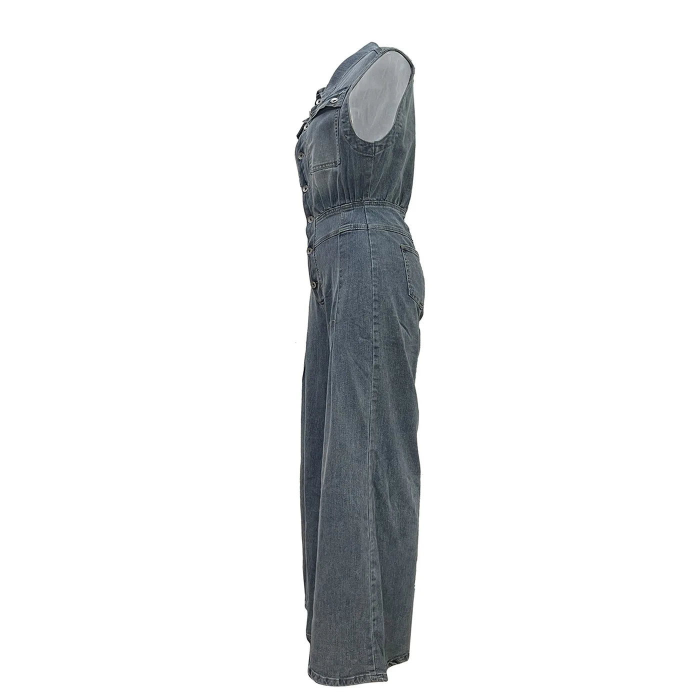 Selena Wide Leg Denim Jumpsuit 3
