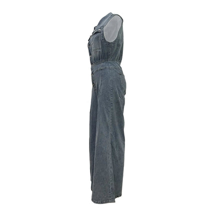 Selena Wide Leg Denim Jumpsuit 3