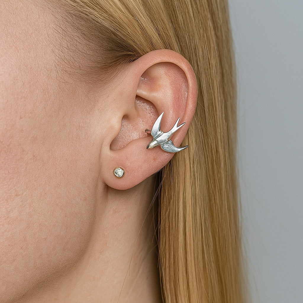 Selene Swallow Bird Clip-On Earrings 5
