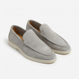 Men's slip-on loafers with moc stitching and contrasting soles